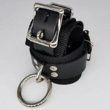 Leather and Nylon Wrist + Ankle Restraints [O-Ring]